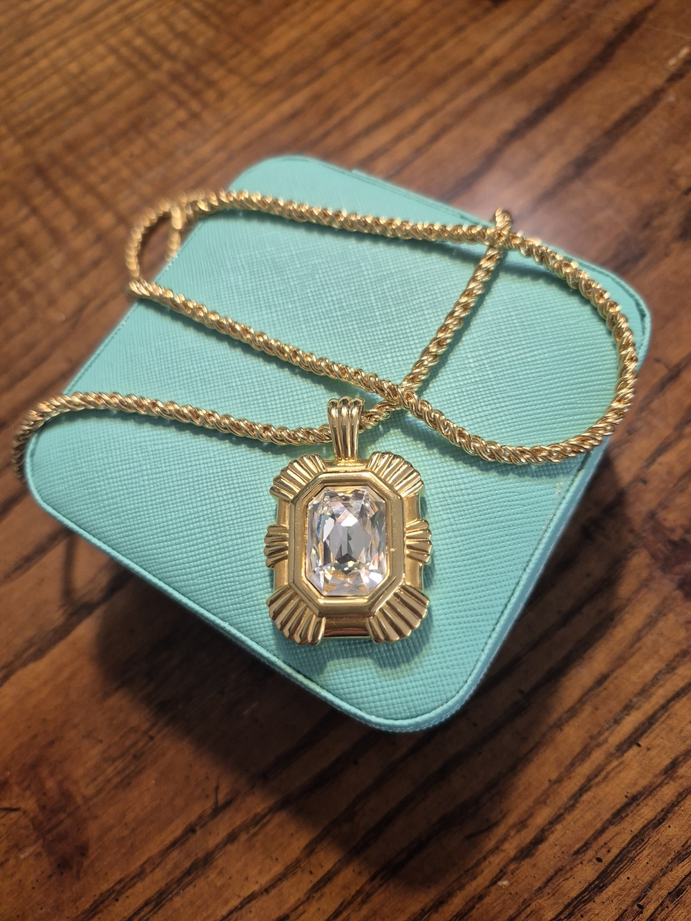 Swarovski Gold-Tone Pendant Necklace with Clear Crystal